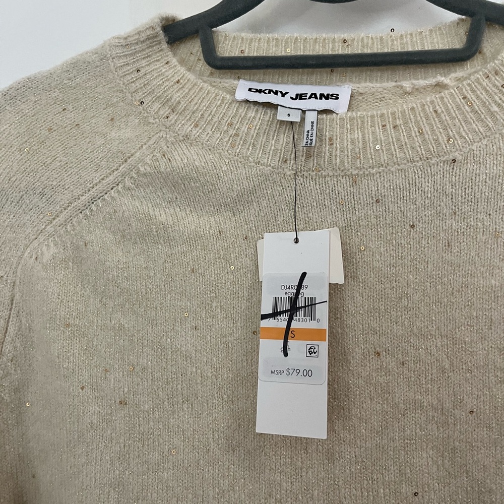 DKNY Cream Knit Pullover - Picture 2 of 7